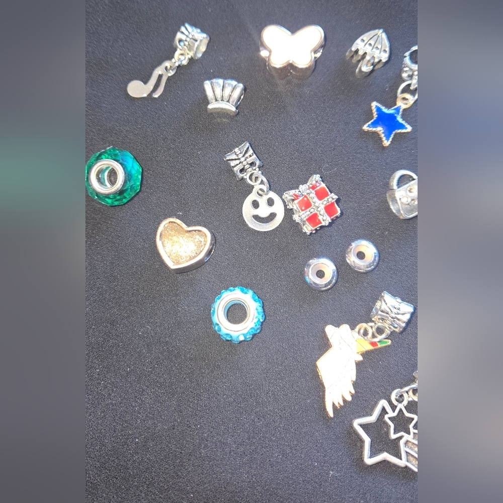 Assorted  Charms Silver and Colorful Charms - Picture 4 of 6